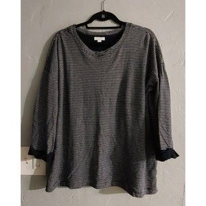 J.jill Tops Women Size L, 3/4  Sleeve, Striped, Blue ,white, Cotton, Rayón,...